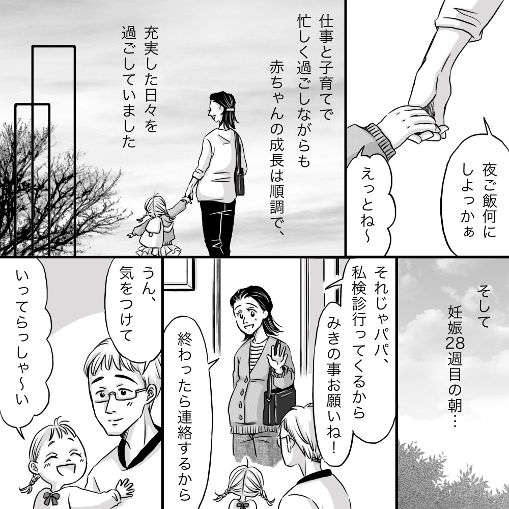 忙しい日々でしたが、充実した毎日だった。妊娠28週目の検診に向かった