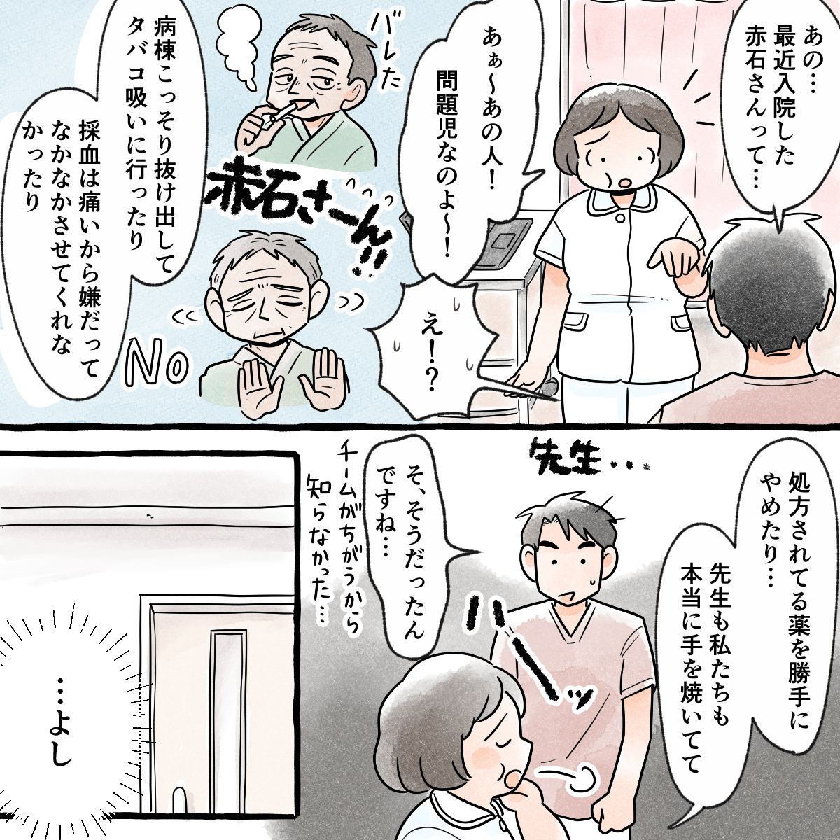 入院してきた先生は他の看護師からもクレームが出るような態度をとっていることが分かった