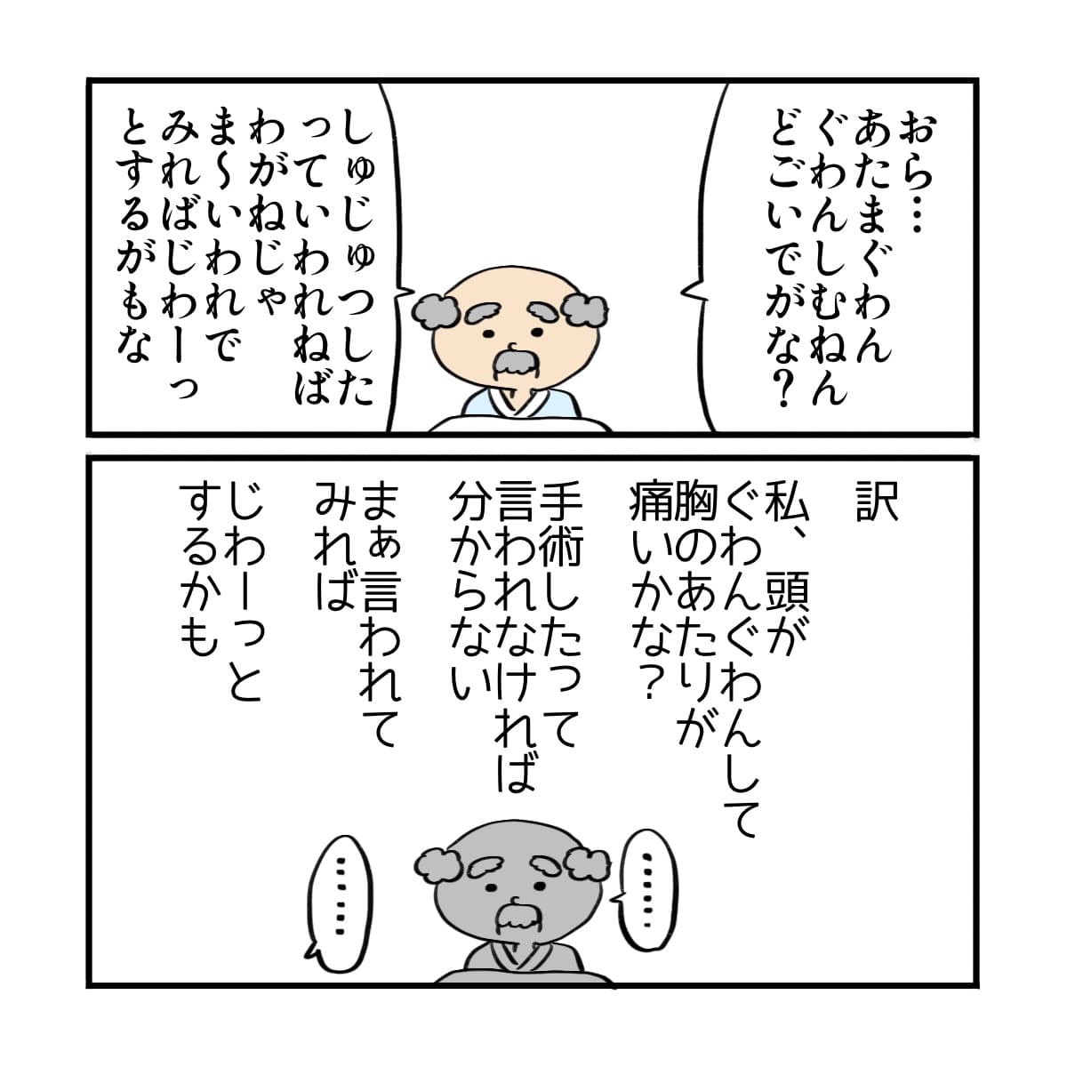 患者の津軽弁で話す症状を訳すと