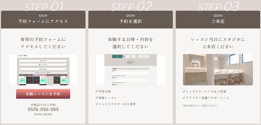 3stepで申し込み完了
