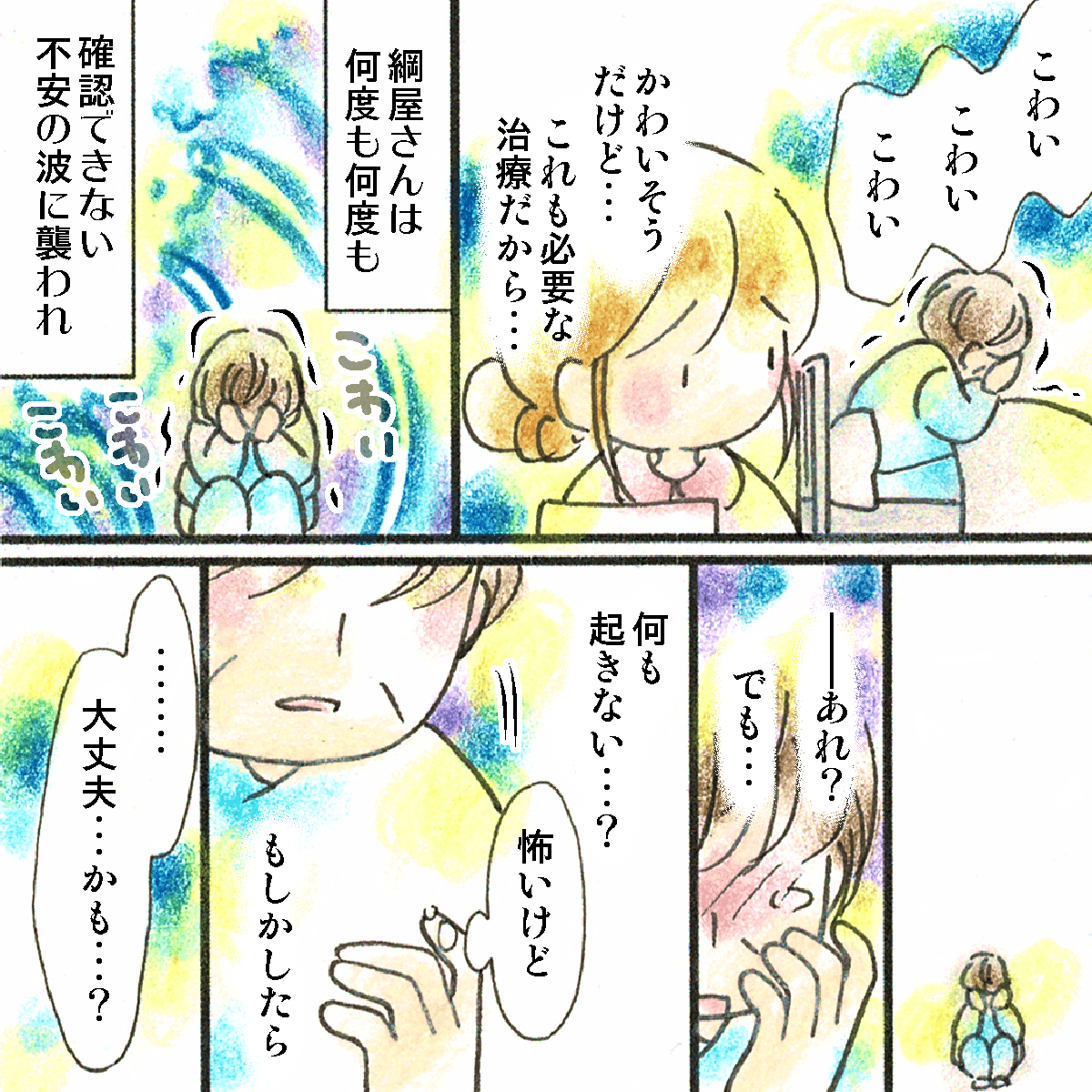 患者は確認できないことに不安を抱きつつも、確認しなくても何も起こらない体験をして徐々に確認する必要がないことい気付いてくる