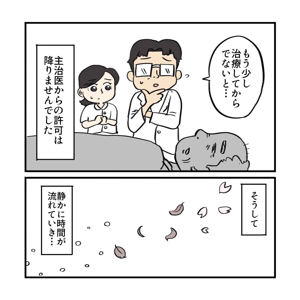 主治医から自宅退院の許可は下りず時が過ぎでいった