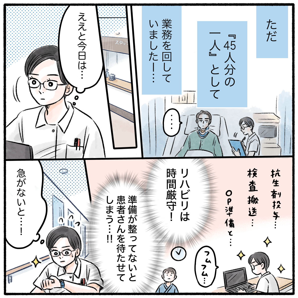 時間厳守を心掛けてとにかく業務を回すことを考えていた