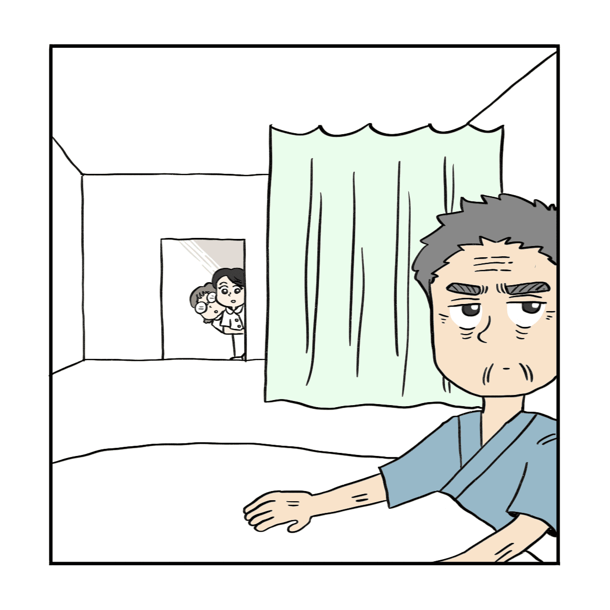 素知らぬ顔をする患者