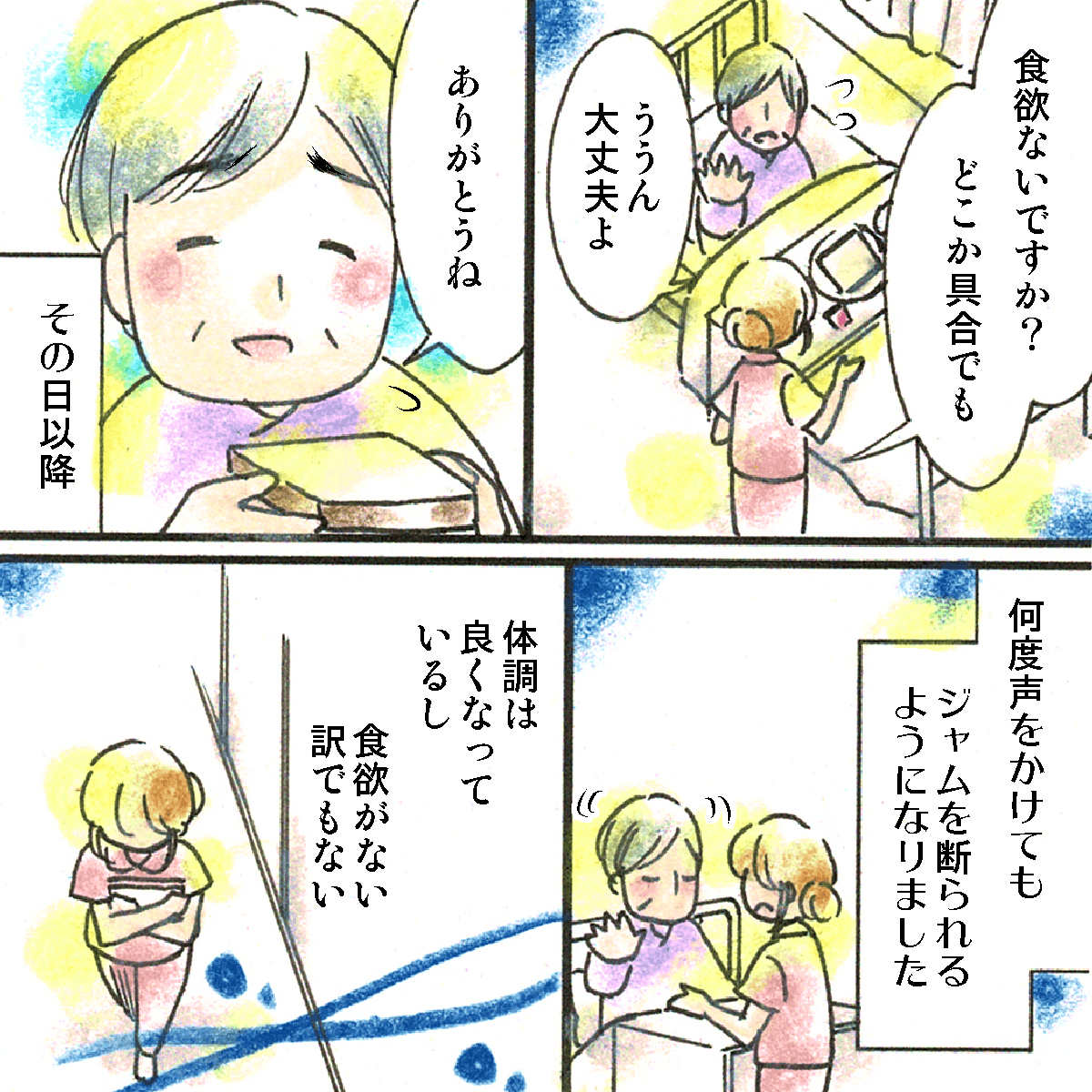 その後も患者は体調は回復しているものの、ジャムを食べることを拒否し続けた